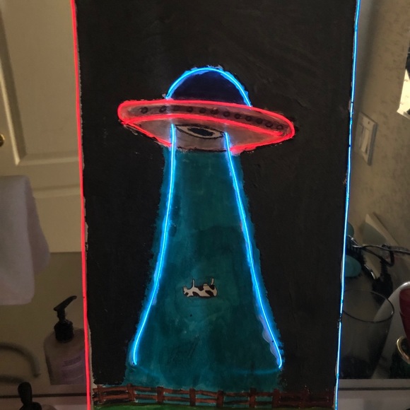 Custom canvas painting with Led lights